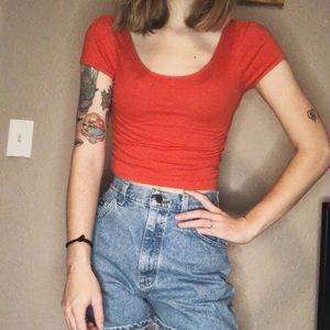 Casual Red Crop Top